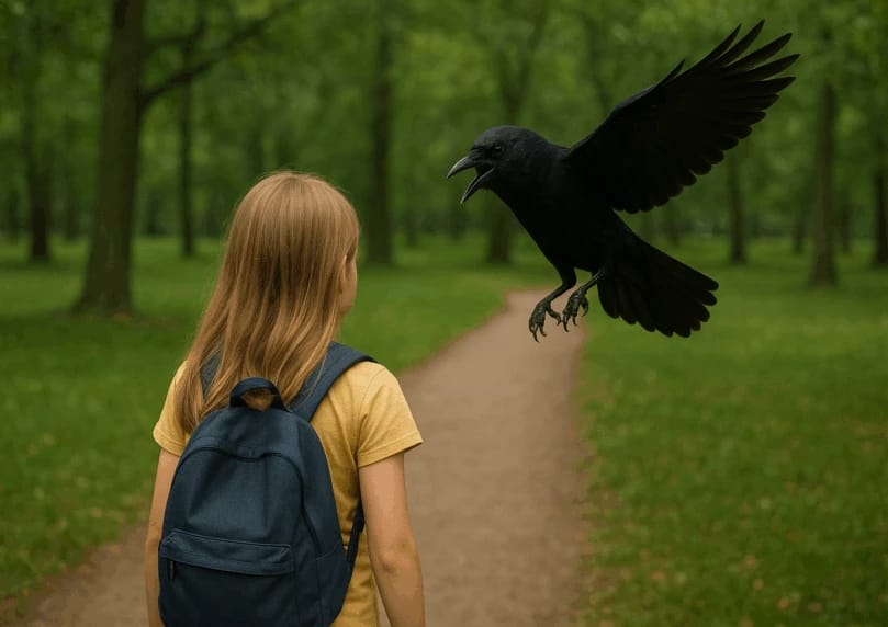 12岁的萨姆放学回家途中，一只乌鸦猛烈地攻击了她的眼睛，导致她受伤并受到惊吓。她的母亲说，“鸟喙击中了 ...