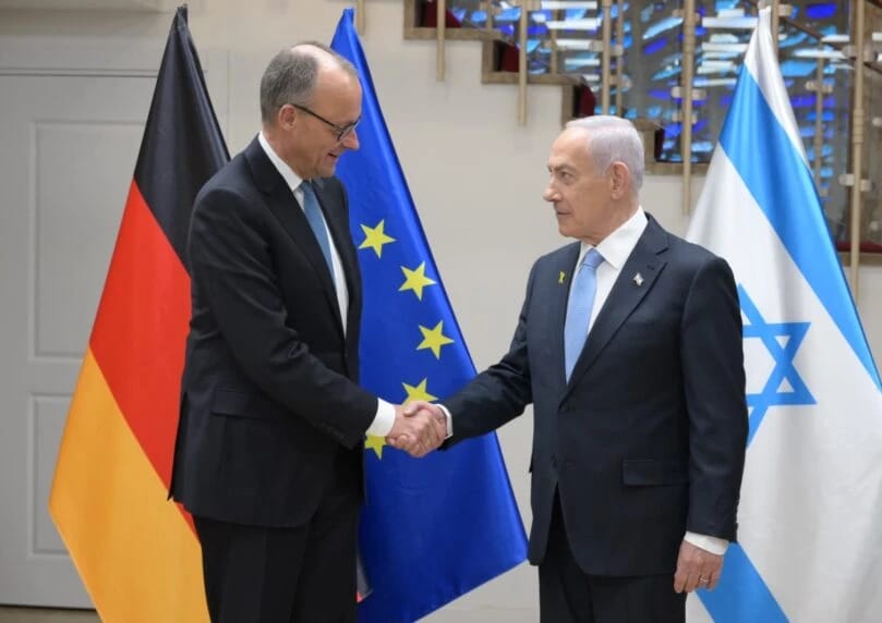 内塔尼亚胡在耶路撒冷会见德国总理默茨，多名以色列部长出席。